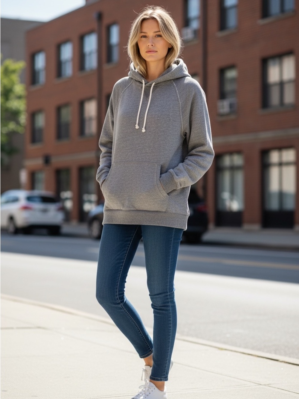 J.CREW VINTAGE FLEECE HOODED SWEATSHIRT SZ MEDIUM SOFT GRAY HOODIE THICK & WARM
